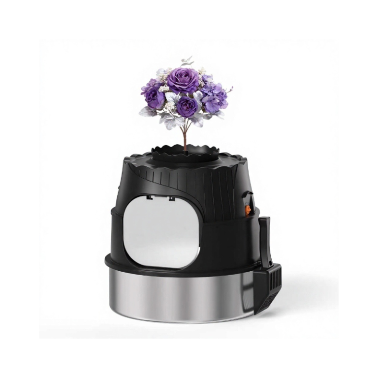 Hidden Planter Cat Litter Box with Stainless Steel Tray and Odor Control