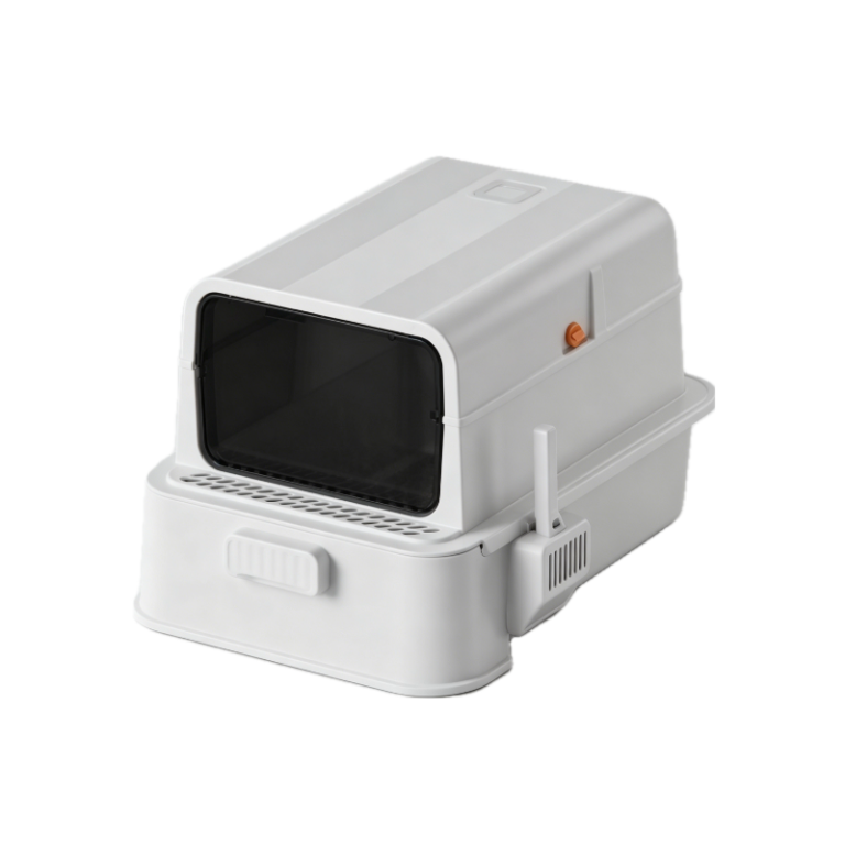 Enclosed Cat Litter Box with Pull-Out Drawer, Front Entry and Scoop Holder